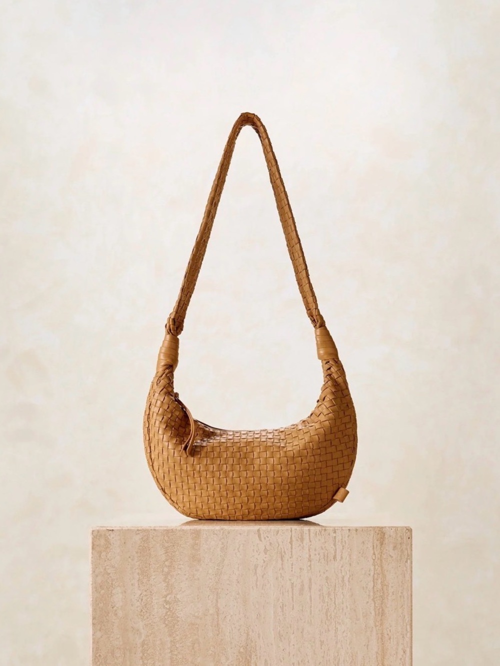 CLEOBELLA Dylan Woven Crossbody or Shoulder Bag in Dark Tan - Like New